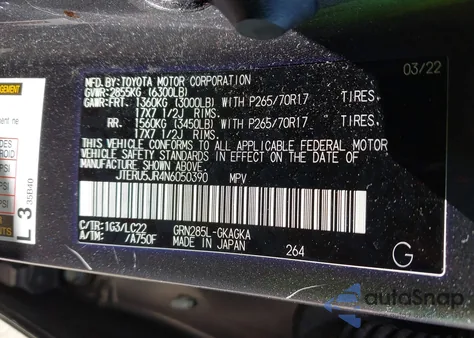 2022 Toyota 4Runner Trd Off Road Premium из США, поврежденный, VIN JTERU5JR4N6050390